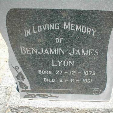LYON Benjamin James 1879-1961