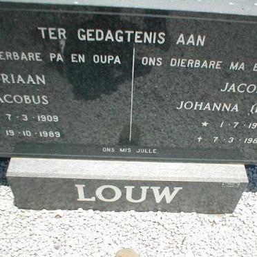LOUW Adriaan Jacobus 1909-1989 &amp; Jacoba Johanna HUMAN 1905-1981