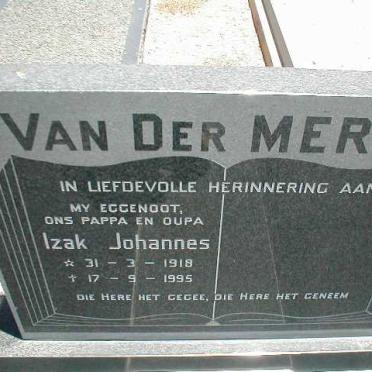 MERWE Izak Johannes, van der 1918-1995