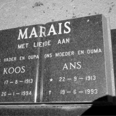 MARAIS Koos 1913-1994 &amp; Ans 1913-1993