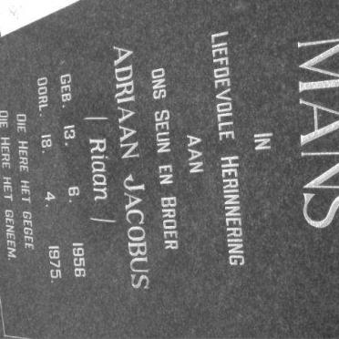 MANS Adriaan Jacobus 1956-1975