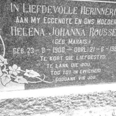 ROUSSEAU Helena Johanna nee MARAIS 1908-1960