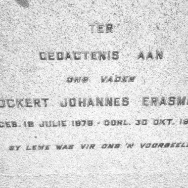 ERASMUS Ockert Johannes 1878-1958