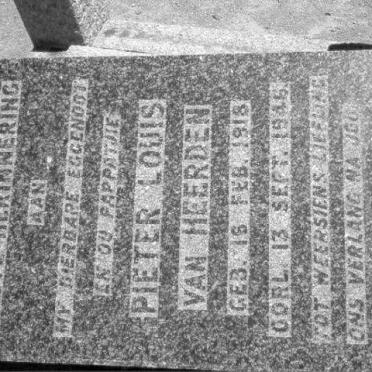 HEERDEN Pieter Louis, van 1918-1946