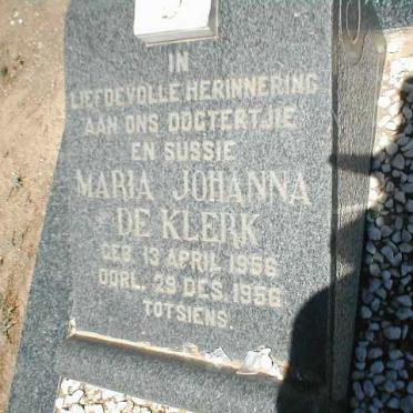 KLERK Maria Johanna, de 1956-1956