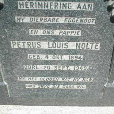 NOLTE Petrus Louis 1894-1949