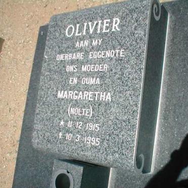 OLIVIER Margaretha nee NOLTE 1915-1995