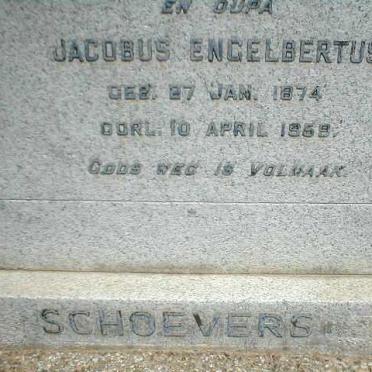 SCHOEVERS Jacobus Engelbertus 1874-1959