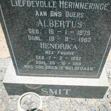SMIT Albertus 1879-1963 &amp; Hendrika FOURIE 1882-1918