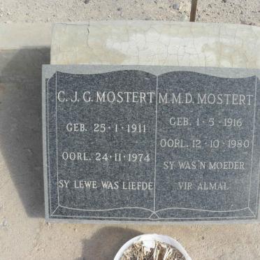 MOSTERT C.J.G. 1911-1974 &amp; M.M.D. 1916-1980