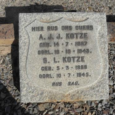 KOTZE A.J.J. 1867-1943 &amp; S.L. 1868-1945