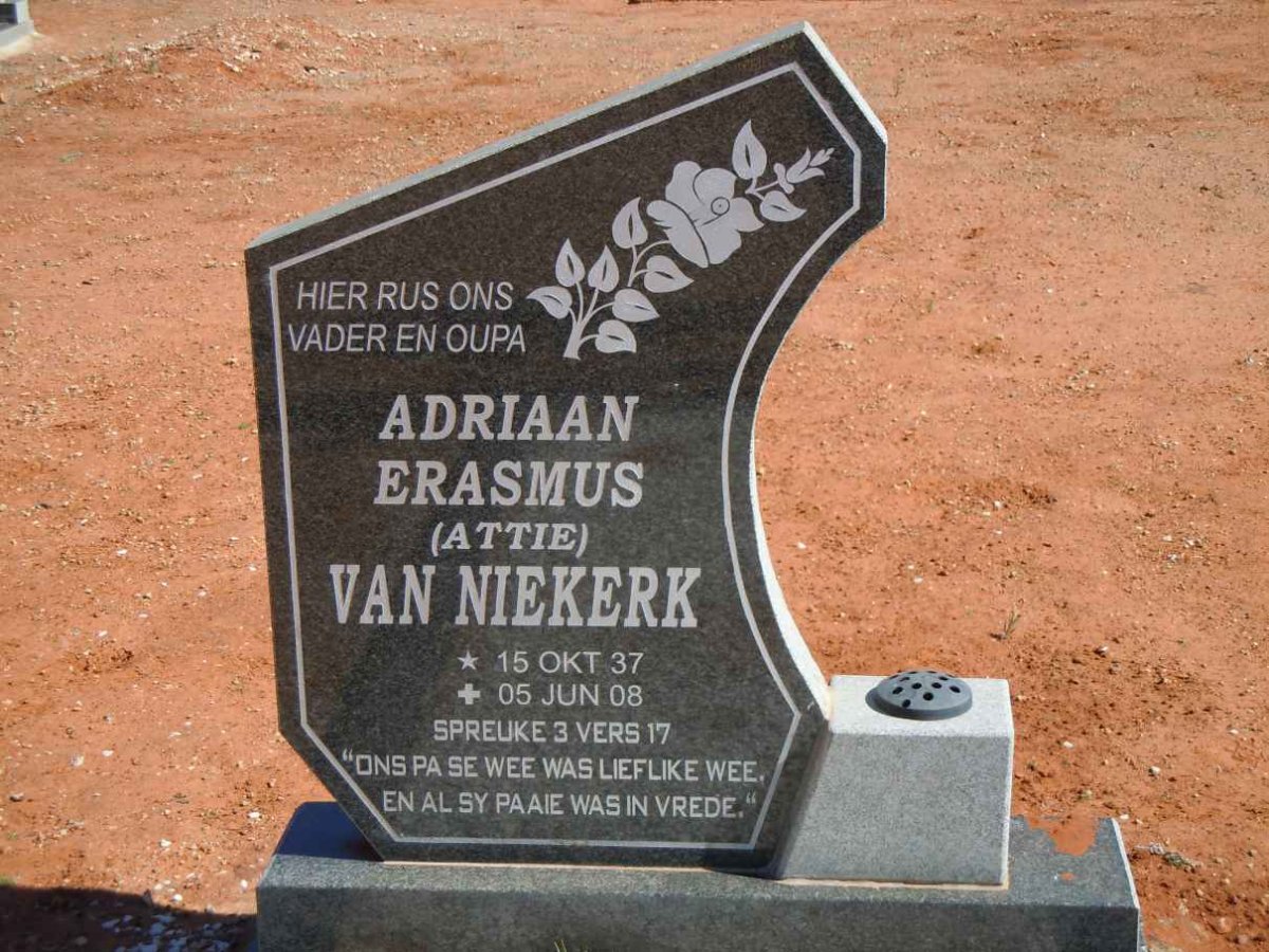 NIEKERK Adriaan Erasmus, van 1937-2008