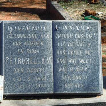 CONRADIE Petronella M. nee VISSER 1930-1984