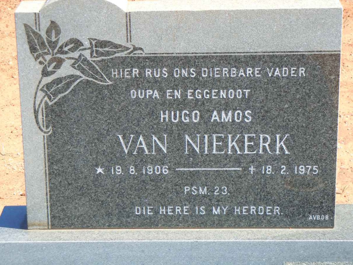 NIEKERK Hugo Amos, van 1906-1975