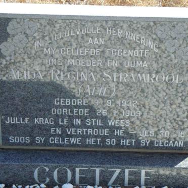 COETZEE Alida Regina Stramrood 1932-1989