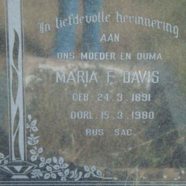 DAVIS Maria F. 1891-1980