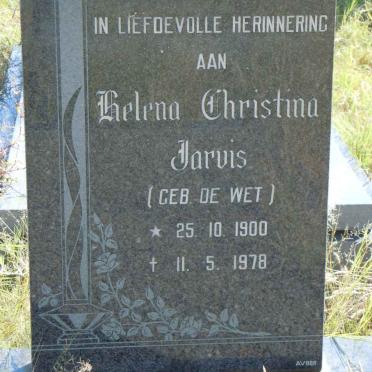JARVIS Helena Christina nee DE WET 1900-1978