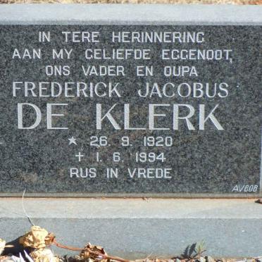 KLERK Frederick Jacobus, de 1920-1994