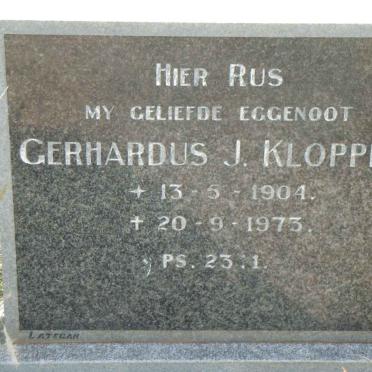 KLOPPER Gerhardus J. 1904-1973