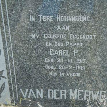 MERWE Carel P., van der 1917-1961