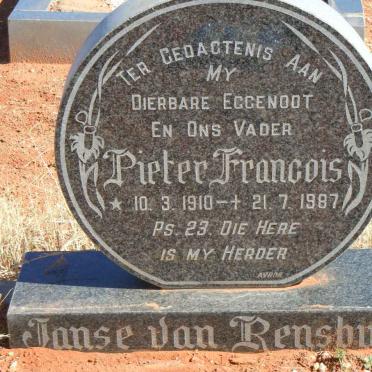 RENSBURG Pieter Francois, Janse van 1910-1987