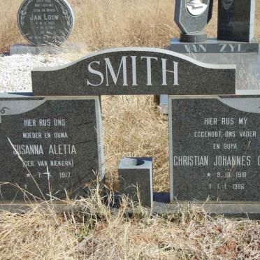 SMITH Christiaan Johannes Gerhardus 1918-1986 &amp; Susanna Aletta VAN NIEKERK 1917-