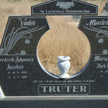 TRUTER Frederik Johannes Jacobus 1920-1986 &amp; Maria Susanna MOLLER 1923-