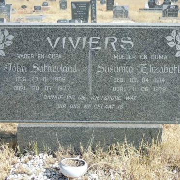 VIVIERS John Sutherland 1908-1977 &amp; Susanna Elizabeth 1914-1978