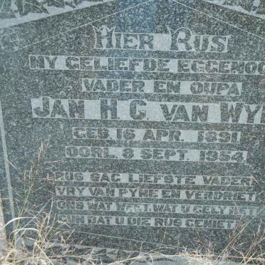 WYK Jan H.G., van 1891-1954