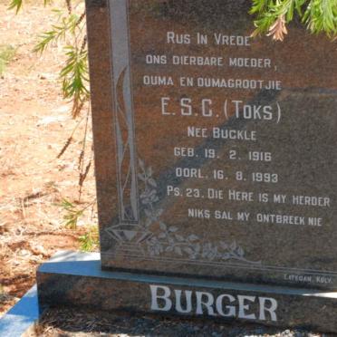 BURGER E.S.C. nee BUCKLE 1916-1993