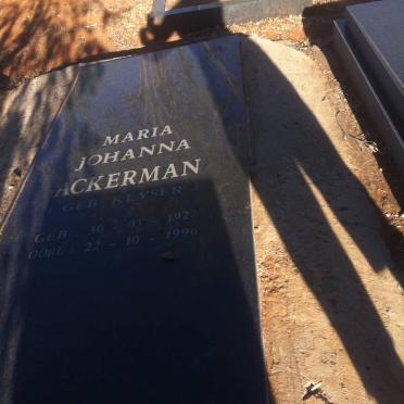 ACKERMAN Maria Johanna nee KEYSER 1927-1996