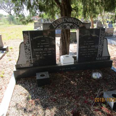 BADENHORST Willem Petrus 1888-1963 &amp; Cornelia J.C. KRUGER formerly BADENHORST nee CLOETE 1905-1971