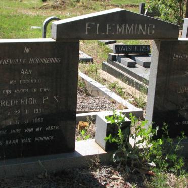 FLEMMING Frederick P.S. 1906-1980 &amp; Johanna S. SNYDERS 1912-1994