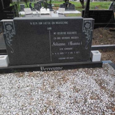 DERREUNNE Johanna nee CONRADIE 1925-1977