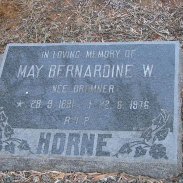 HORNE May Bernardine W. nee BREMNER 1891-1976