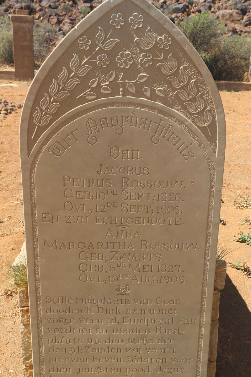 ROSSOUW Jacobus Petrus 1826-1908 &amp; Anna Margaritha ZWARTS 1827-1909