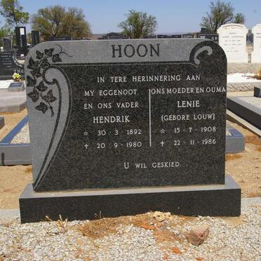 HOON Hendrik 1892-1980 &amp; Lenie LOUW 1908-1986