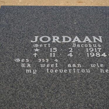 JORDAAN Gert Jacobus 1917-1984