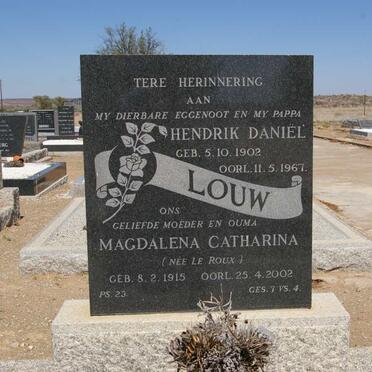 LOUW Hendrik Daniel 1902-1967 &amp; Magdalena Catharina LE ROUX 1915-2002