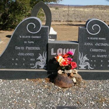 LOUW David Frederik Johannes 1923-1975 &amp; Anna Jacomina Christina MARITZ 1924-2012