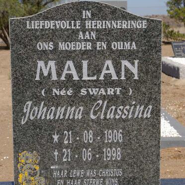 MALAN Johanna Classina nee SWART 1906-1998
