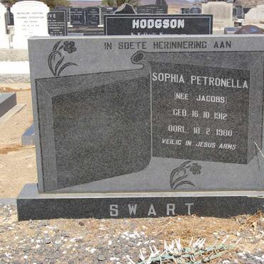 SWART Sophia Petronella nee JACOBS 1912-1980
