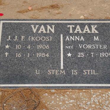 TAAK J.J.F., van 1906-1984 &amp; Anna M. VORSTER 1909-