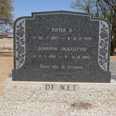 WET Pieter D., de 1897-1975 &amp; Johanna AUGUSTYN 1893-1982