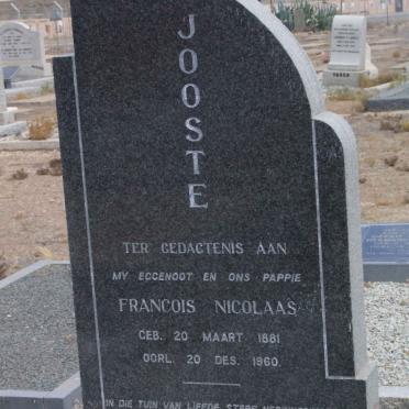 JOOSTE Francois Nicolaas 1881-1960 &amp; Jacoba Hendrieka Magrieta V.D. WESTHUIZEN 1897-1981 
