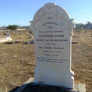 MARAIS Christiana Susan Maria nee VAN SCHALKWYK 1873-1921