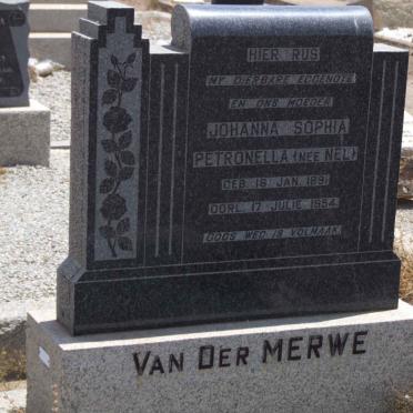 MERWE Johanna Sophia Petronella, van der nee NEL 1891-1954