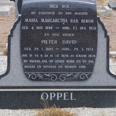 OPPEL Pieter David 1885-1974 &amp; Maria Margaretha BERGH 1896-1959