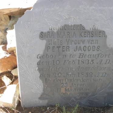 JACOBS Sara Maria nee KERSNER 1835-1859