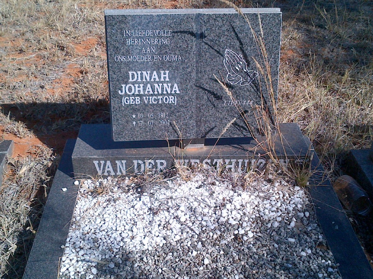 WESTHUIZEN Dinah Johanna, van der nee VICTOR 1912-2004